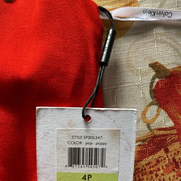 Calvin Klein Red dress NWT size 4P - Picture 5 of 5